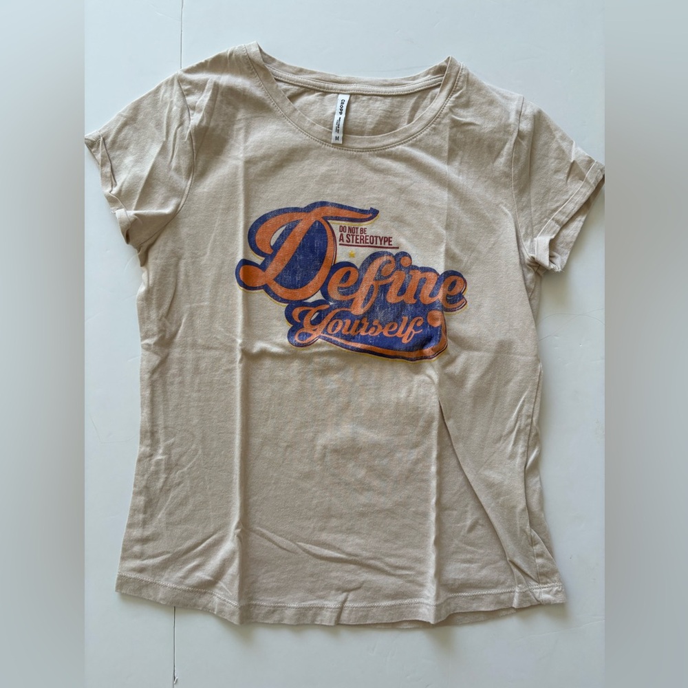 Cropp Define Yourself Graphic Tee - Beige Medium